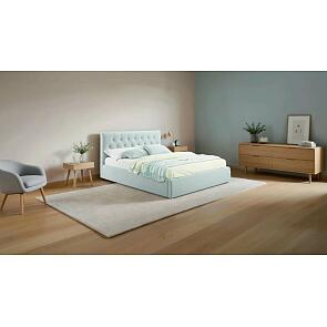 Кровать Verona с матрасом велюр мятный С П/М 1800x2000, ортопедическое основание, изголовье мягкое