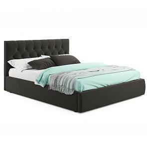 Кровать Verona с матрасом велюр шоколадный без П/М 1800x2000, изголовье мягкое