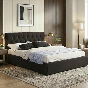 Кровать Verona с матрасом велюр шоколадный С П/М 1800x2000, ортопедическое основание, изголовье мягкое