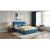 Кровать Verona с матрасом велюр синий С П/М 1800x2000, ортопедическое основание, изголовье мягкое
