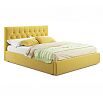 Кровать Verona с матрасом велюр жёлтый без П/М 1800x2000, изголовье мягкое