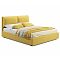 Кровать Vita велюр желтый с подъемным механизмом 1400x2000, ортопедическое основание, изголовье мягкое