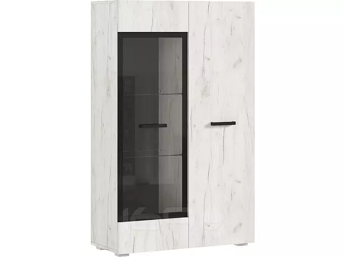 Нэнси NEW Шкаф-стекло (ЛДСП) (Дуб Крафт Белый)