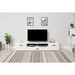 Нэнси New Тумба ТВ (2дв.+1ящ.) (Белый глянец, Белый)