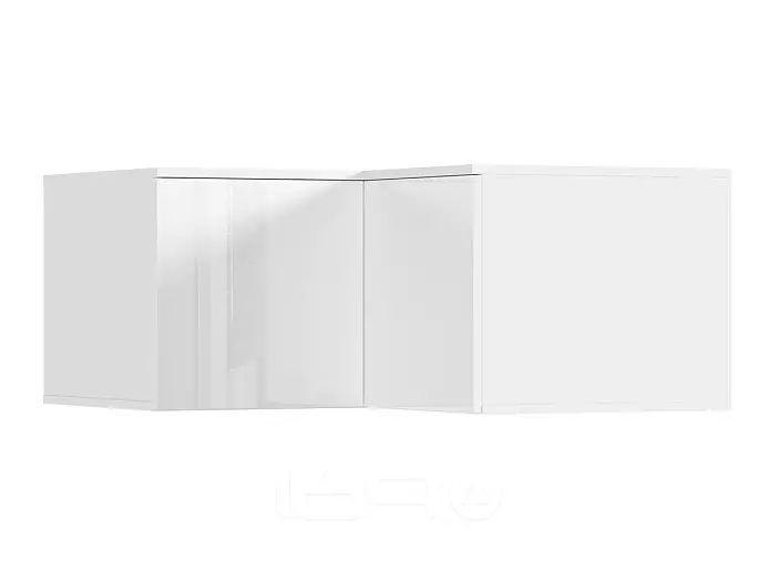 Норд Антресоль угловая (Белый/Белый глянец холодный)