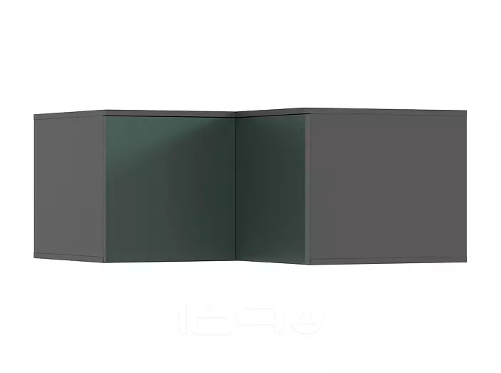 Норд Антресоль угловая (Изумрудный (КРОМКА ГРАФИТ), Графит)