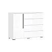 Норд Комод 1 дверь 4 ящика (1200) (Белый глянец, Белый)
