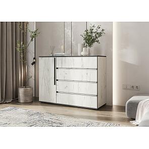 Норд Комод 1 дверь 4 ящика (1200) (Дуб Крафт Белый, Дуб Крафт Белый)