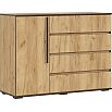 Норд Комод 1 дверь 4 ящика (1200) (Дуб крафт, Дуб крафт (КРОМКА ВЕНГЕ))