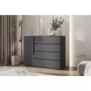 Норд Комод 1 дверь 4 ящика (1200) (Графит, Графит)