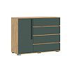 Норд Комод 1 дверь 4 ящика (1200) (Изумрудный (КРОМКА ИЗУМРУД), Дуб Крафт (КРОМКА ДУБ КРАФТ))