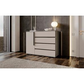 Норд Комод 1 дверь 4 ящика (1200) (Кашемир, Дуб Крафт серый)