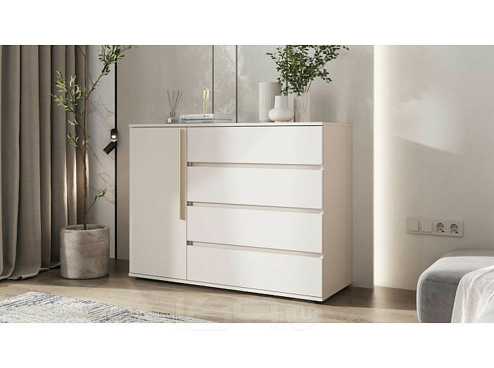 Норд Комод 1 дверь 4 ящика (1200)(золото) (Кашемир, Кашемир)