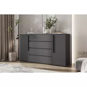 Норд Комод 2 двери 4 ящика (1600) (Графит, Графит)