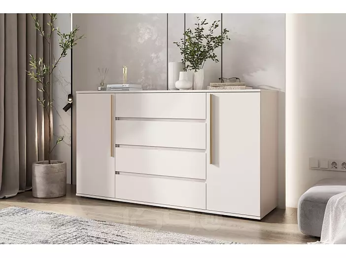 Норд Комод 2 двери 4 ящика (1600)(золото) (Кашемир, Кашемир)