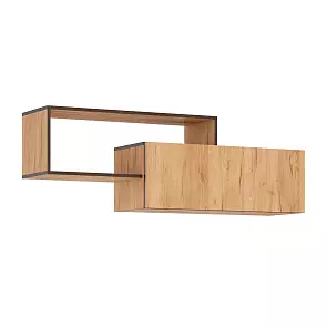 Норд Полка 2-х ярусная (Дуб Крафт, Дуб Крафт (КРОМКА ВЕНГЕ))