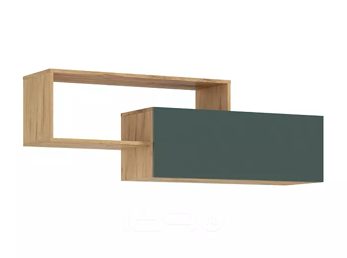 Норд Полка 2-х ярусная (Изумрудный (КРОМКА ИЗУМРУД), Дуб Крафт)