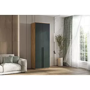 Норд Шкаф 2-х ств.(800) (Изумрудный (КРОМКА ИЗУМРУД), Дуб Крафт (КРОМКА ДУБ КРАФТ))