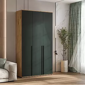 Норд Шкаф 3-х ств.(1200) (Изумрудный (КРОМКА ИЗУМРУД), Дуб Крафт (КРОМКА ДУБ КРАФТ))