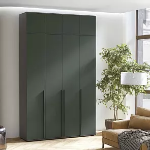 Норд Шкаф 4-х ств.(1600) (Изумрудный (КРОМКА ГРАФИТ), Графит)