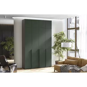 Норд Шкаф 4-х ств.(1600) (Изумрудный (КРОМКА ГРАФИТ), Графит)