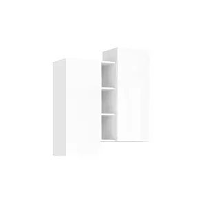 Норд Шкаф подвесной комбинированный (Белый глянец, Белый)