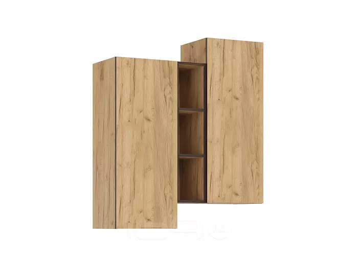Норд Шкаф подвесной комбинированный (Дуб Крафт, Дуб Крафт (КРОМКА ВЕНГЕ))