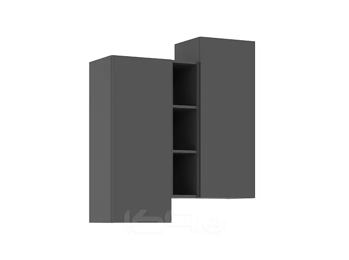 Норд Шкаф подвесной комбинированный (Графит, Графит)