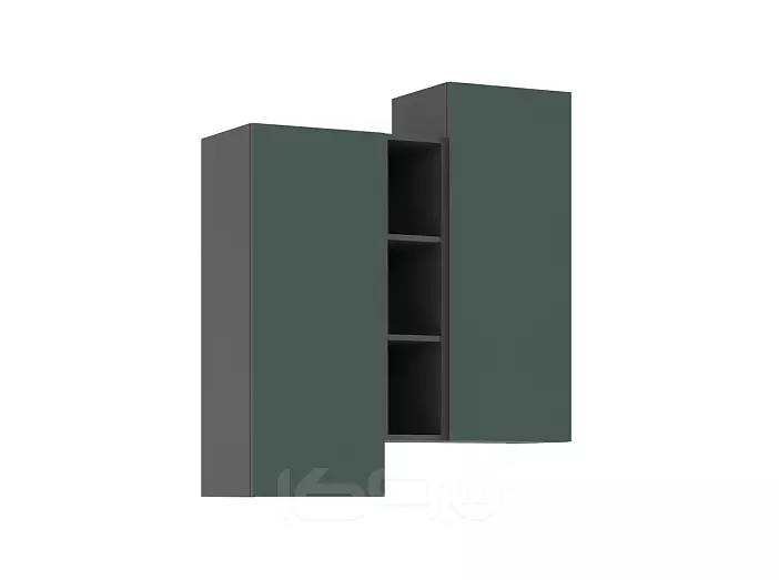 Норд Шкаф подвесной комбинированный (Изумрудный (КРОМКА ГРАФИТ), Графит)