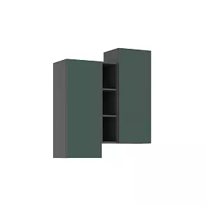 Норд Шкаф подвесной комбинированный (Изумрудный (КРОМКА ГРАФИТ), Графит)