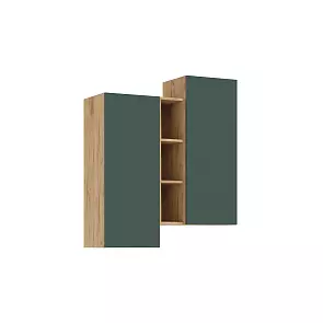 Норд Шкаф подвесной комбинированный (Изумрудный (КРОМКА ИЗУМРУД), Дуб Крафт (КРОМКА ДУБ КРАФТ))
