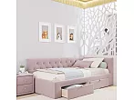 Кровать Afelia велюр лиловый без П/М 90x200, изголовье мягкое