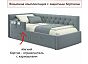 Кровать Afelia велюр серый без П/М 900x2000, ортопедическое основание, изголовье мягкое