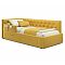 Кровать Afelia велюр желтый без подъёмного механизма 900x2000, изголовье мягкое
