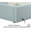 Кровать Bonna с матрасом велюр мята пастель без П/М 900x2000, ортопедическое основание, изголовье мягкое