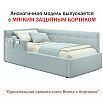 Кровать Bonna с матрасом велюр мята пастель без П/М 900x2000, ортопедическое основание, изголовье мягкое
