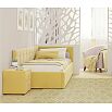 Кровать Bonna с матрасом велюр жёлтый без П/М 900x2000, ортопедическое основание, изголовье мягкое