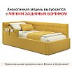 Кровать Bonna с матрасом велюр жёлтый без П/М 900x2000, ортопедическое основание, изголовье мягкое