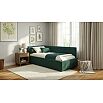 Кровать Bonna с матрасом велюр изумруд без П/М 900x2000, изголовье мягкое