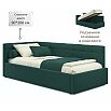 Кровать Bonna с матрасом велюр изумруд С П/М 900x2000, ортопедическое основание, изголовье мягкое