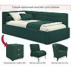 Кровать Bonna с матрасом велюр изумруд С П/М 900x2000, ортопедическое основание, изголовье мягкое