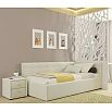 Кровать Bonna с матрасом велюр бежевый С П/М 900x2000, ортопедическое основание, изголовье мягкое