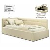 Кровать Bonna с матрасом велюр бежевый С П/М 900x2000, ортопедическое основание, изголовье мягкое