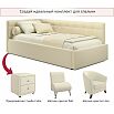 Кровать Bonna с матрасом велюр бежевый С П/М 900x2000, ортопедическое основание, изголовье мягкое
