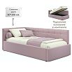 Кровать Bonna с матрасом велюр лиловый С П/М 900x2000, ортопедическое основание, изголовье мягкое