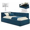 Кровать Bonna с матрасом велюр синий С П/М 900x2000, ортопедическое основание, изголовье мягкое