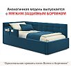 Кровать Bonna с матрасом велюр синий С П/М 900x2000, ортопедическое основание, изголовье мягкое