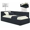 Кровать Bonna с матрасом велюр черный С П/М 900x2000, ортопедическое основание, изголовье мягкое