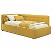 Кровать Bonna с матрасом велюр жёлтый С П/М 900x2000, ортопедическое основание, изголовье мягкое