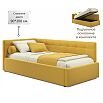 Кровать Bonna с матрасом велюр жёлтый С П/М 900x2000, ортопедическое основание, изголовье мягкое
